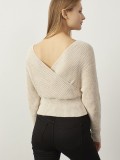 Beige Wrap Sweater